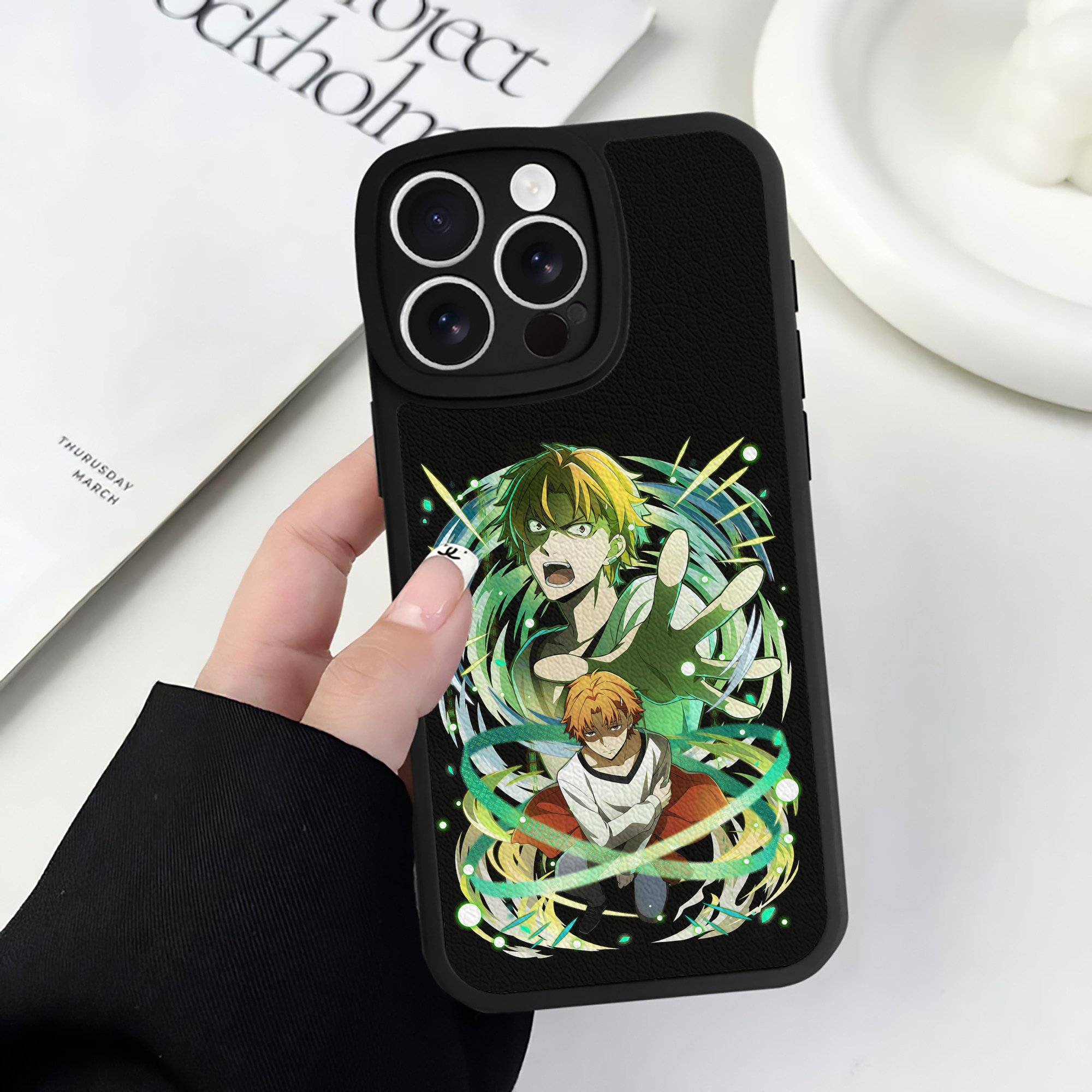 （画像用） 文豪ストレイドッグス Bungo Stray Dogs 【iPhone 16シリーズ対応】シリコンスマホケース（レザー調） 材質：シリコン